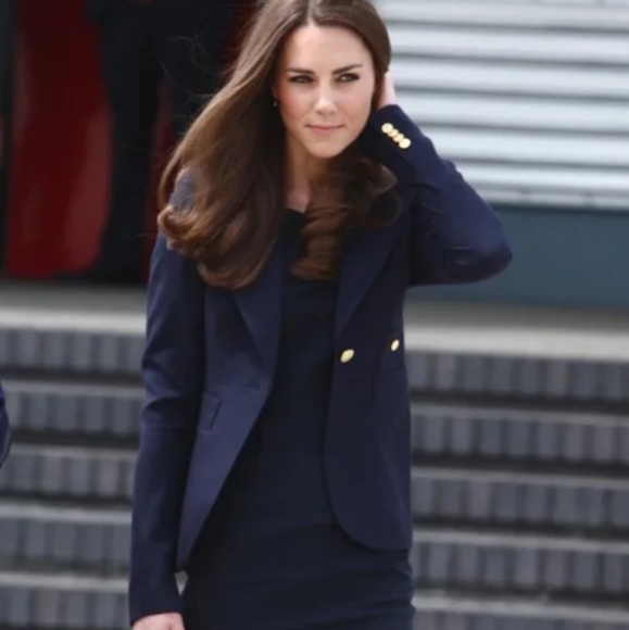 ROLAND MOURET NAVY SLEEVELESS MANON DRESS ASO Kate Middleton - Picture 6 of 6